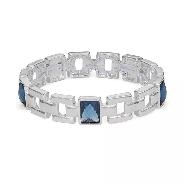 Nine West Square Stone Stretch Bracelet, Womens, Blue Product Image