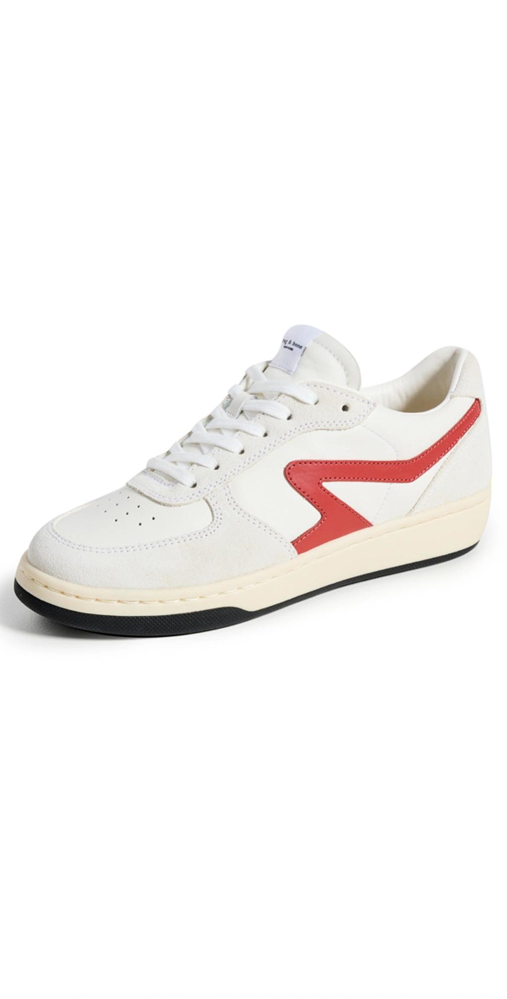 Retro Court Sneakers In Offwht/red Product Image