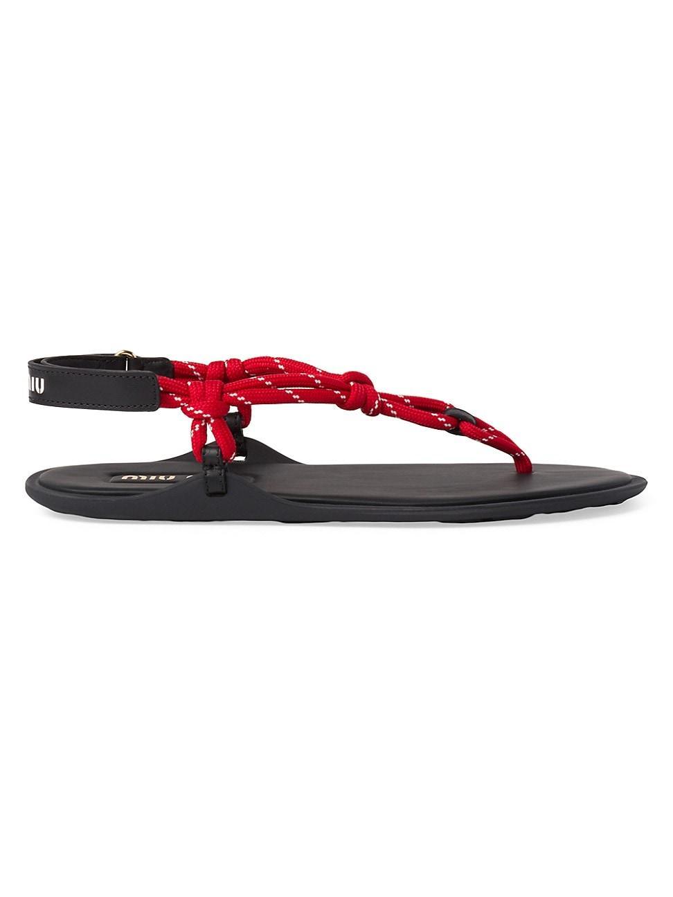 Sporty Rope Thong Slingback Sandals Product Image