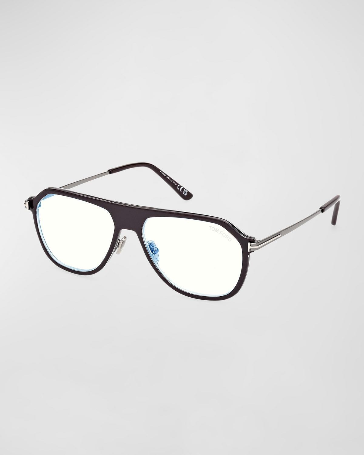 Mens 56MM Blue Block Pilot Glasses Product Image