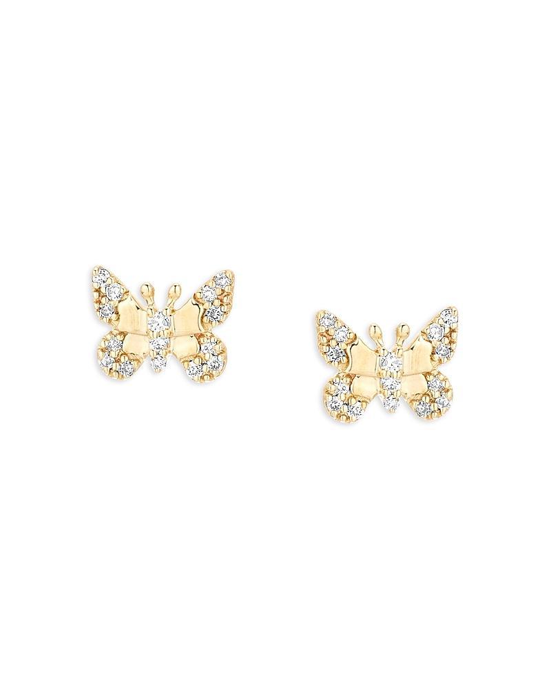 Adina Reyter 14K Yellow Gold Diamond Butterfly Stud Earrings Product Image