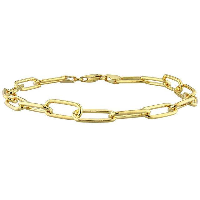 Stella Grace Mens 18k Gold Plated Silver Paper Clip Link Chain Bracelet Multicolor Product Image