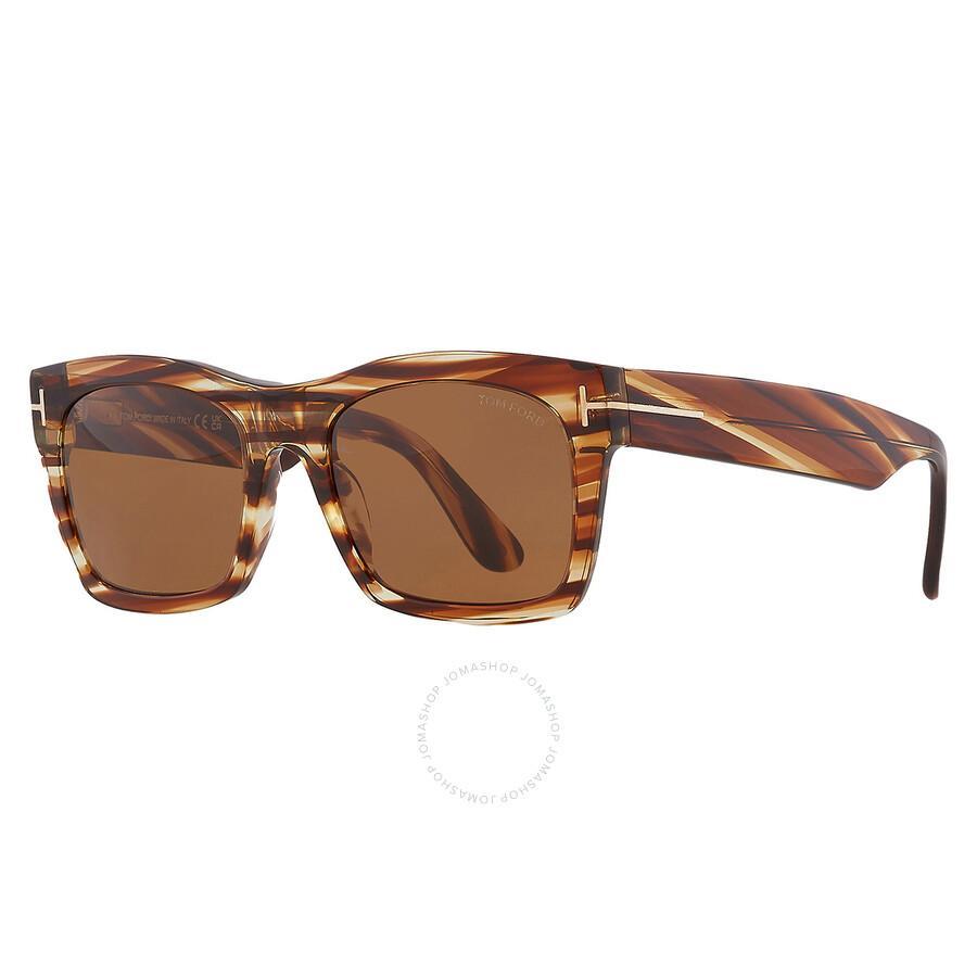 Men's 56 Mm Havana Sunglasses In Brown Product Image