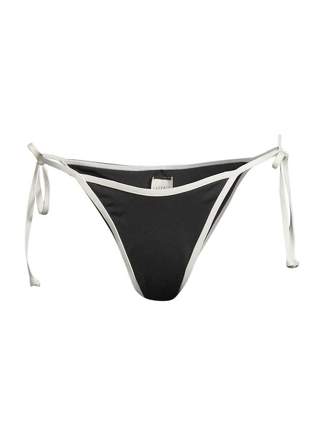 L*SPACE Levy Bikini Bottom in Black. - size L (also in M, S, XL) Product Image