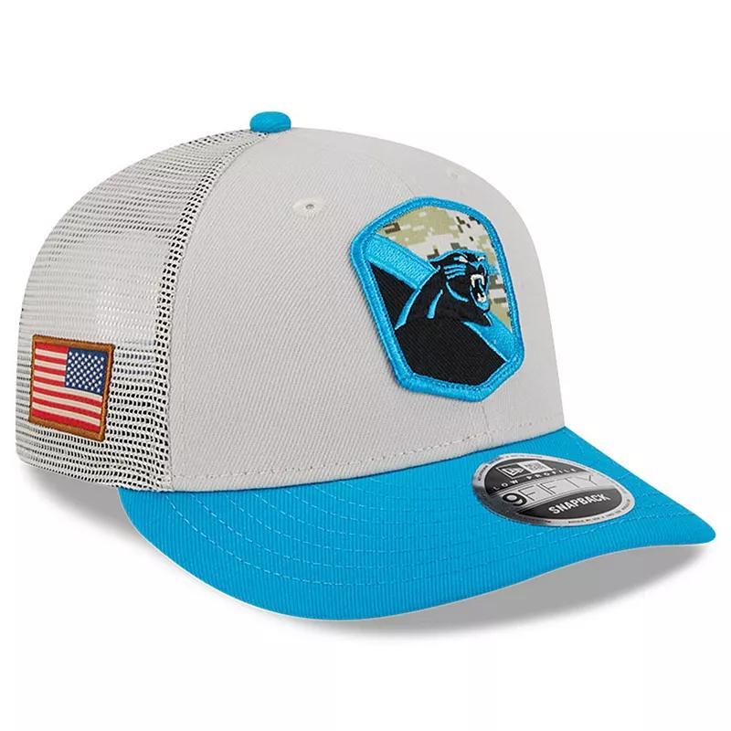 Mens New Era Stone/Blue Carolina Panthers 2023 Salute To Service Low Profile 9FIFTY Snapback Hat Product Image