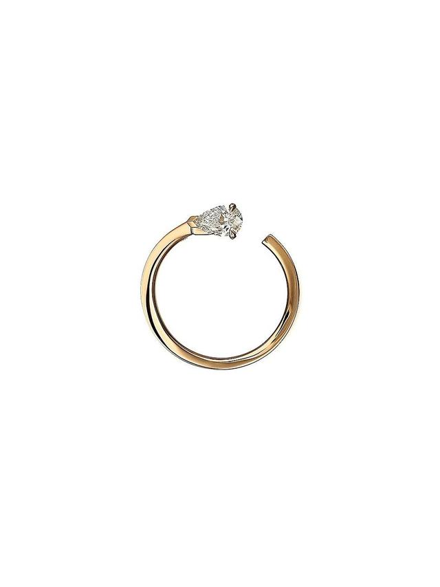 Womens Serti Sur Vide 18K Rose Gold & Diamond Single Left Hoop Earring Product Image