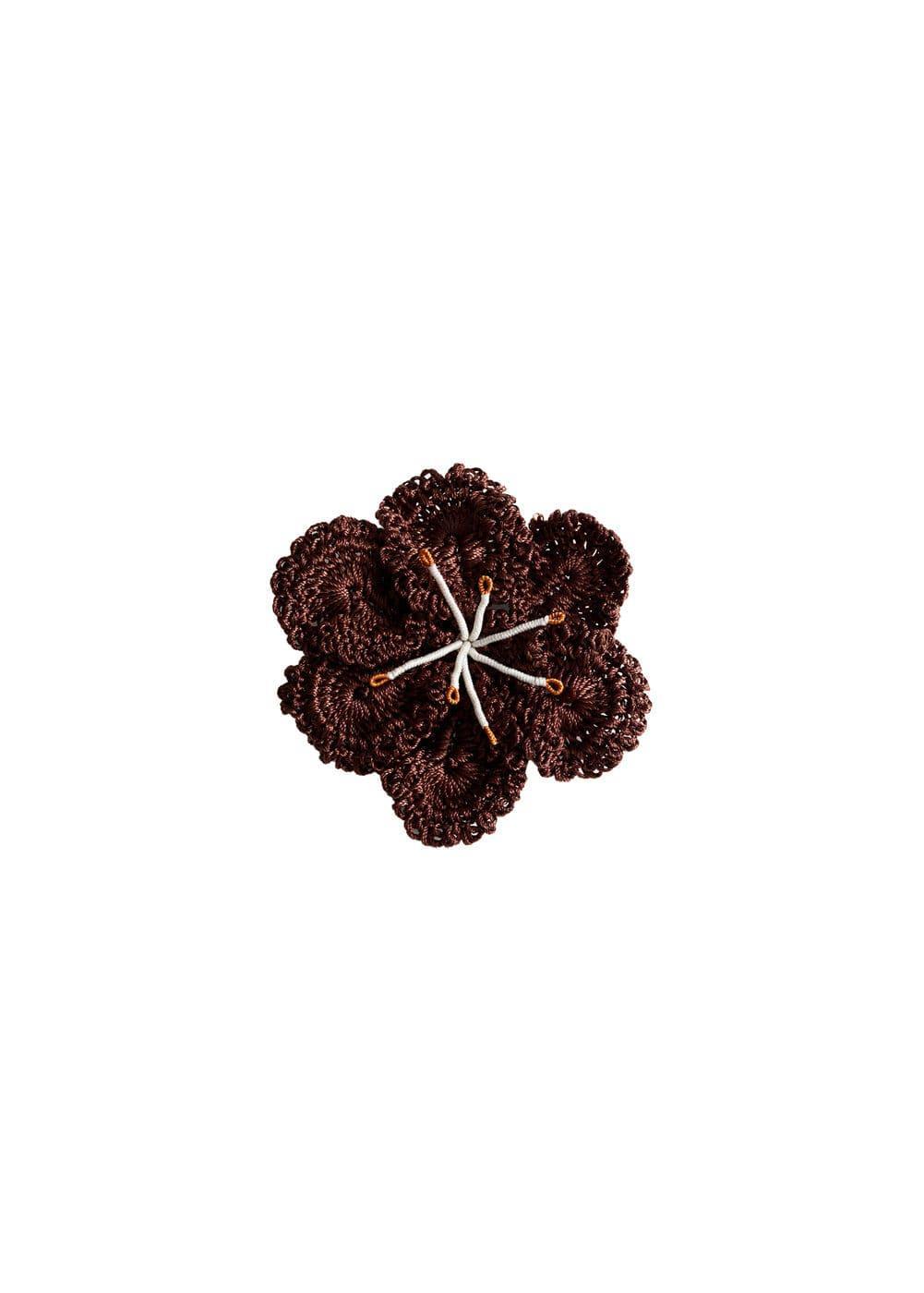 MANGO - Crochet flower brooch - One size - Women Product Image