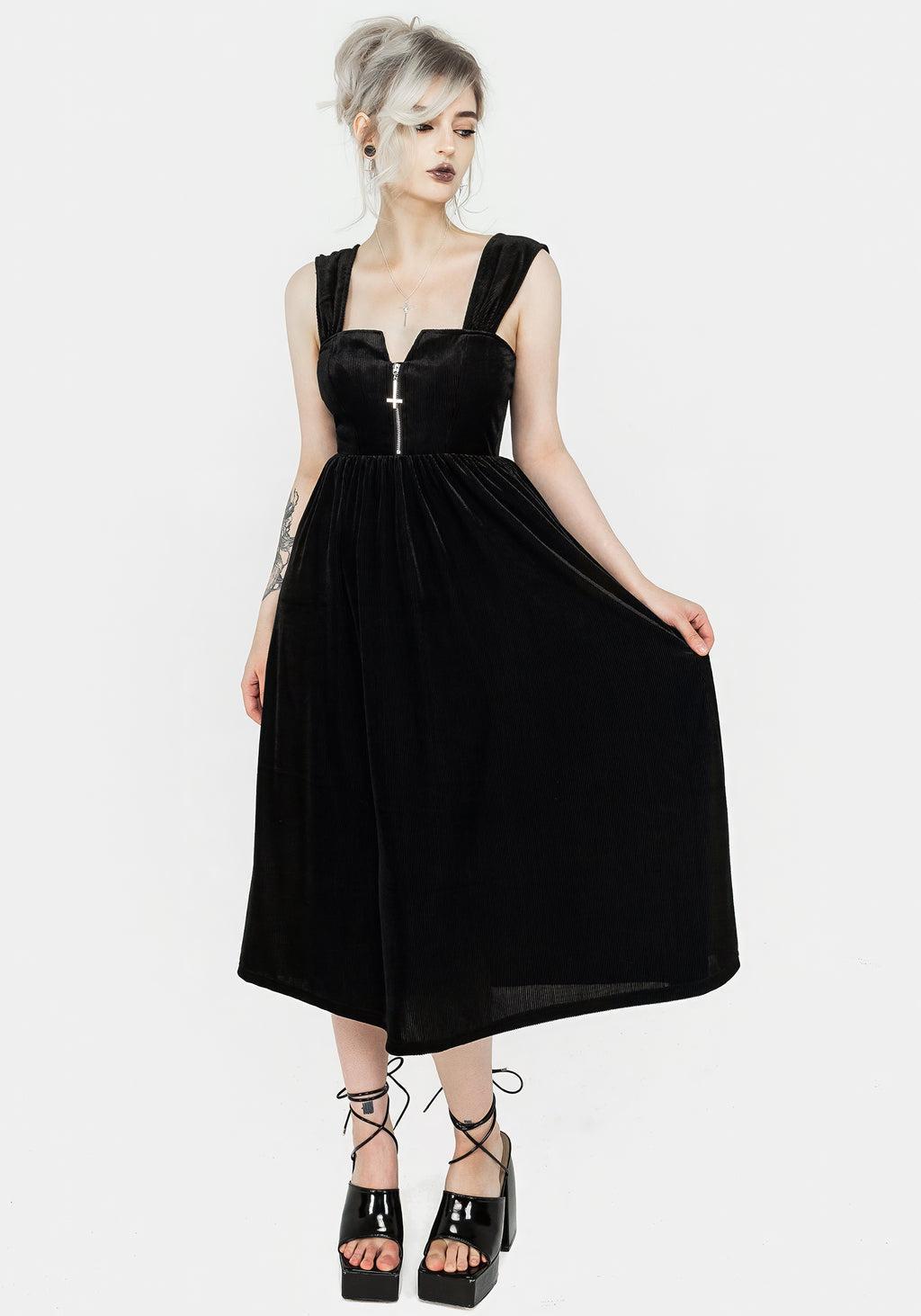 Heartless Zip Front Midi Dress Product Image