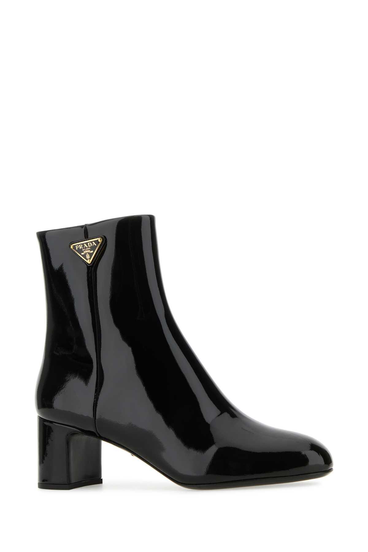 Black Leather Ankle Boots In Nero product image