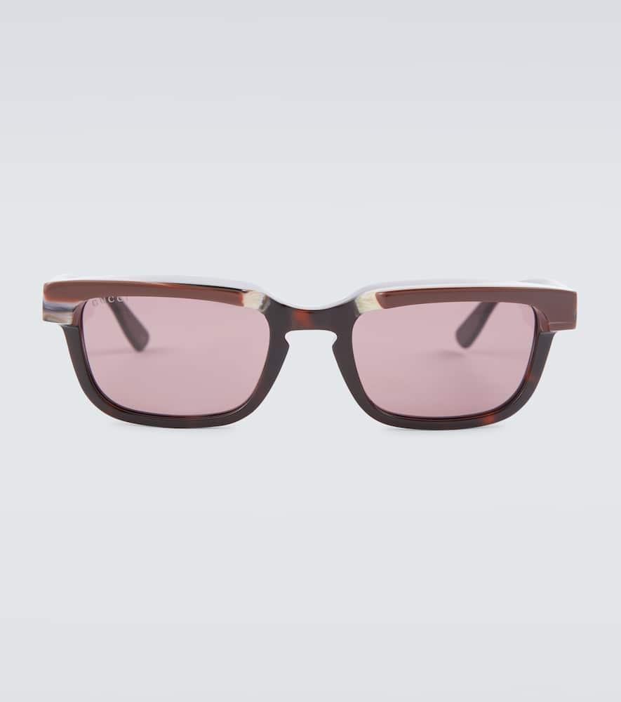 Rectangle-frame Acetate Sunglasses In Havana-havana-brown Product Image