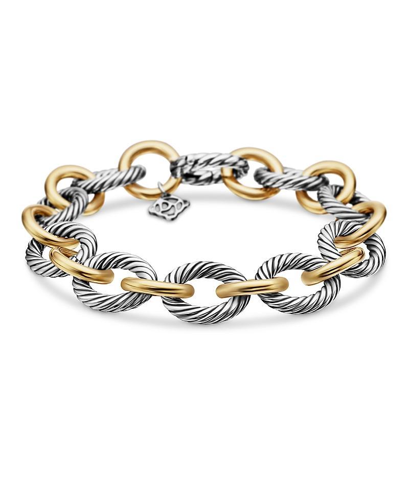 Womens Oval Link Chain Bracelet With 18K Yellow Gold Product Image