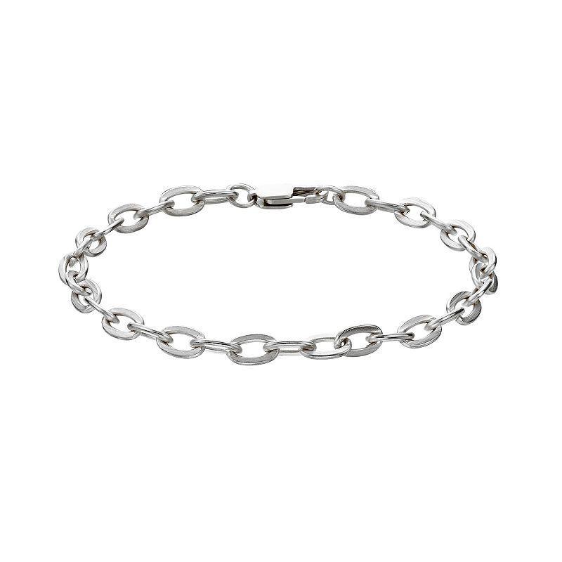 Mens LYNX Stainless Steel 2.5 mm Chain Bracelet Silver Product Image