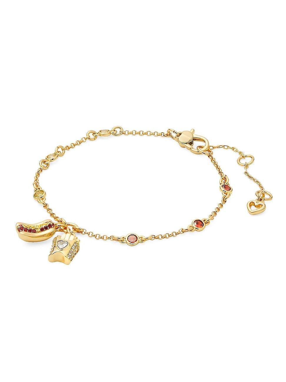 Womens What A Snack Goldtone, Cubic Zirconia, Glass & Enamel Bracelet Product Image