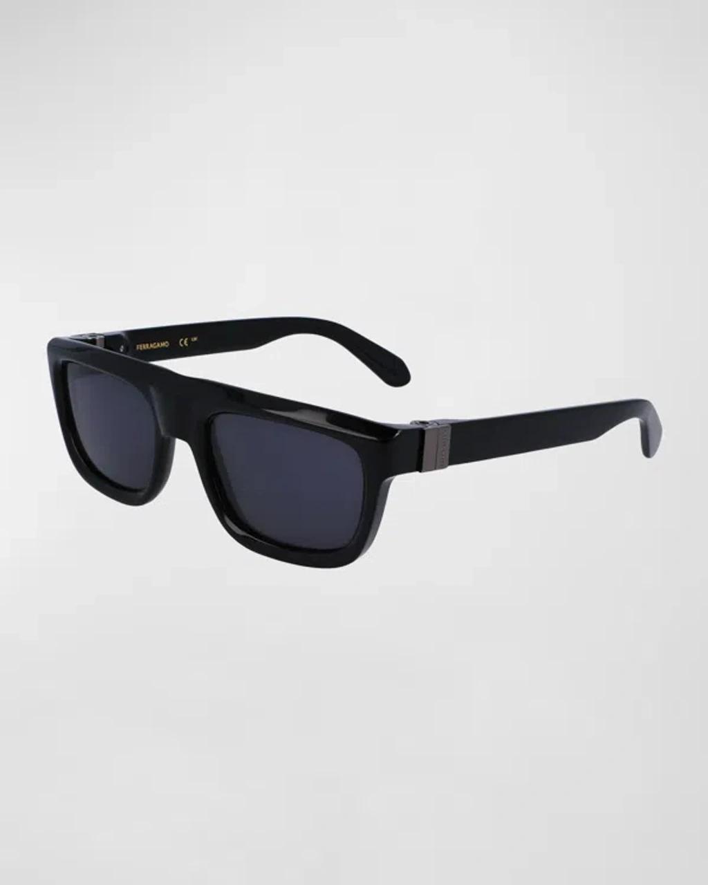 Micro-Logo Acetate Rectangle Sunglasses Product Image