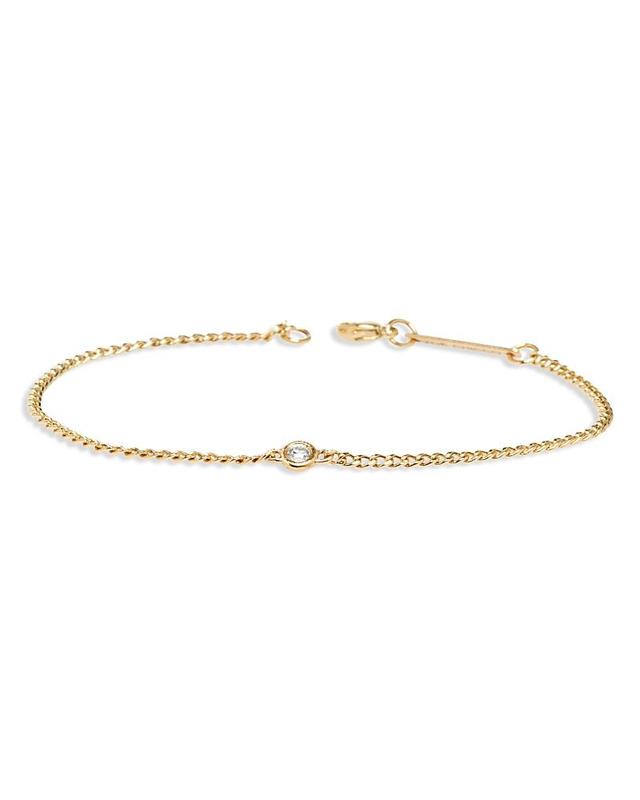 Zoe Chicco 14K Yellow Gold Floating Diamonds Diamond Curb Link Bracelet Product Image