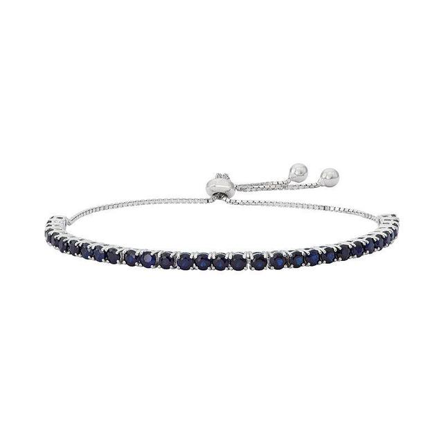 Designs by Gioelli Sterling Silver Lab-Created Sapphire Lariat Bracelet, Womens Blue Product Image