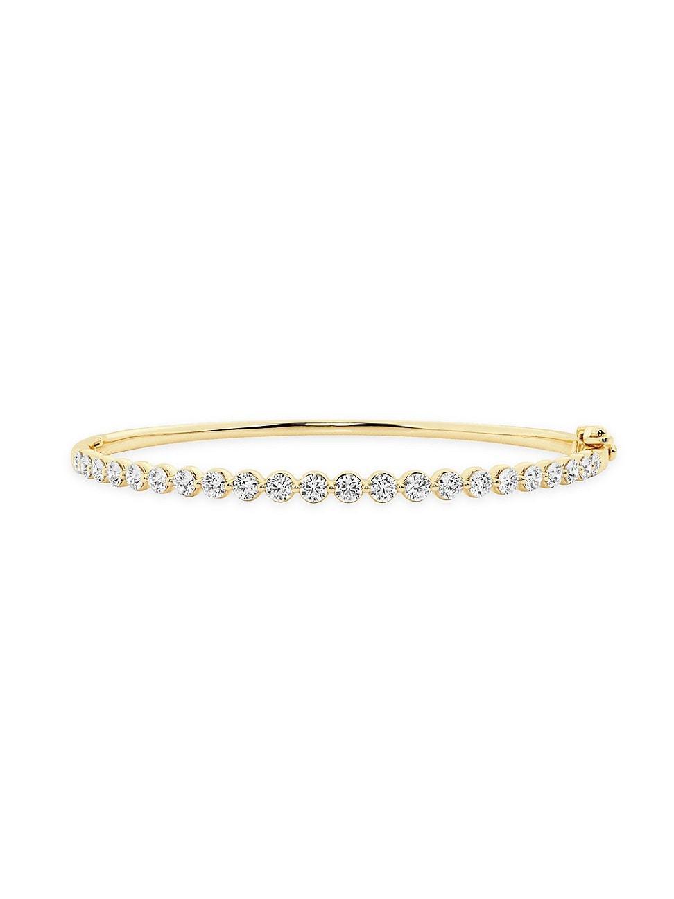 Womens Ethereal 14K Yellow Gold & 2 TCW Lab-Grown Diamond Bangle Product Image