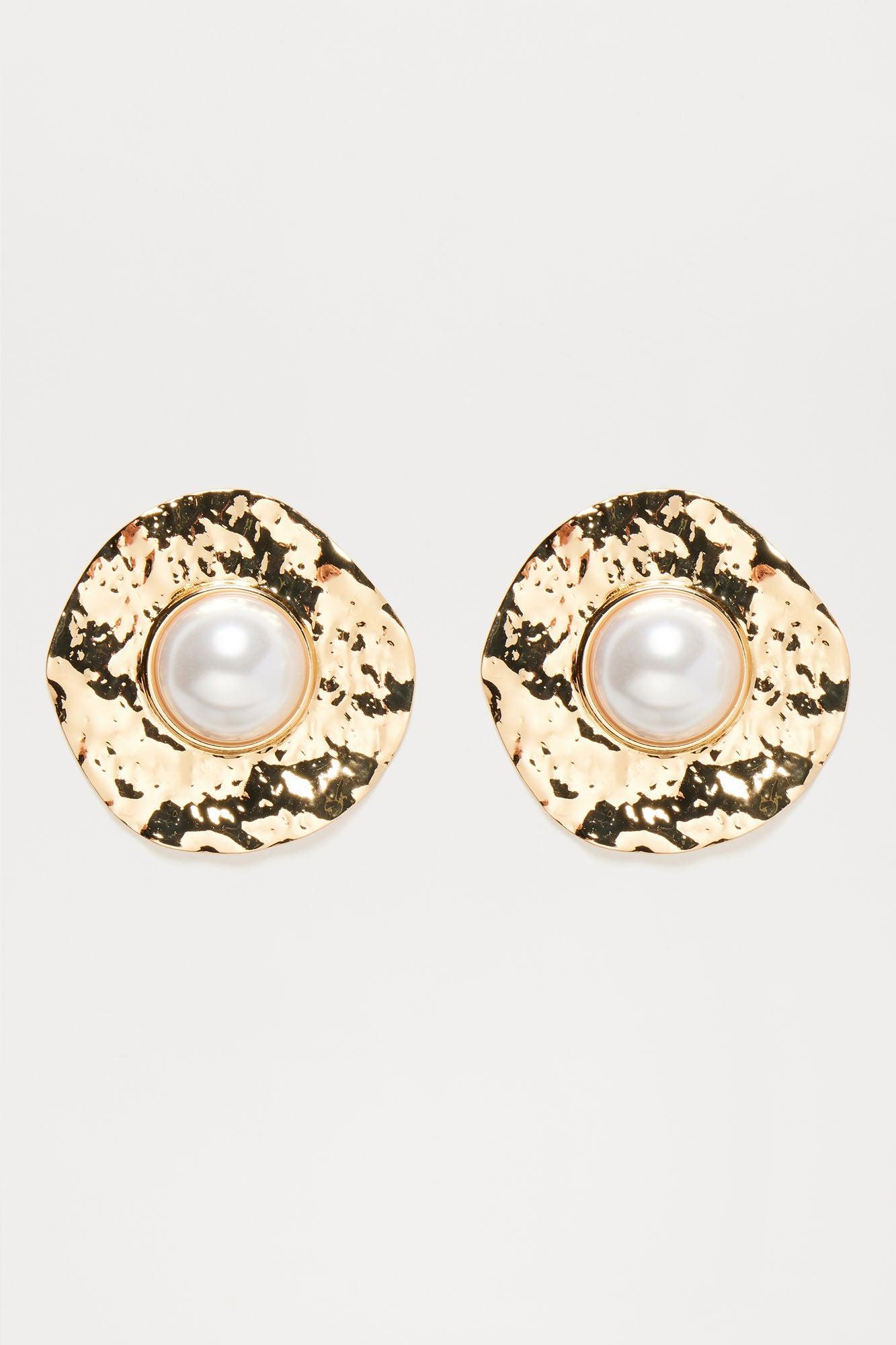 Pearl Girly Earrings - Gold Product Image