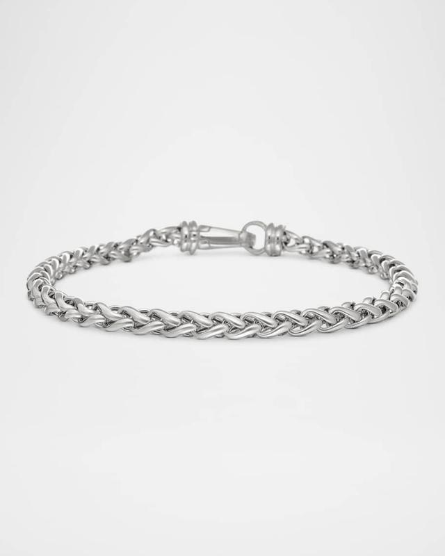 Men's Wheat Chain Bracelet in Silver, 4mm Product Image