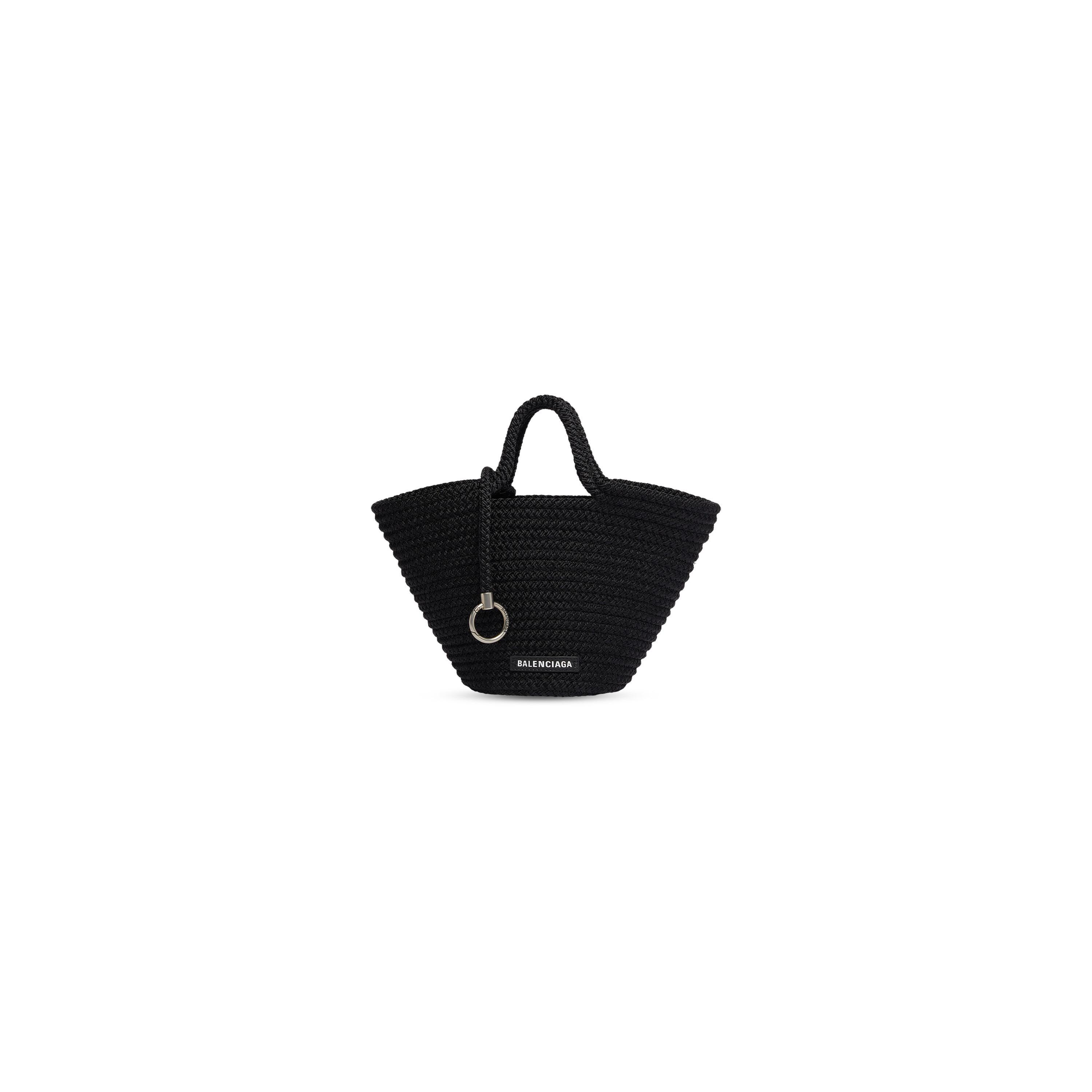 Women's Ibiza Small Basket With Strap in Black Product Image