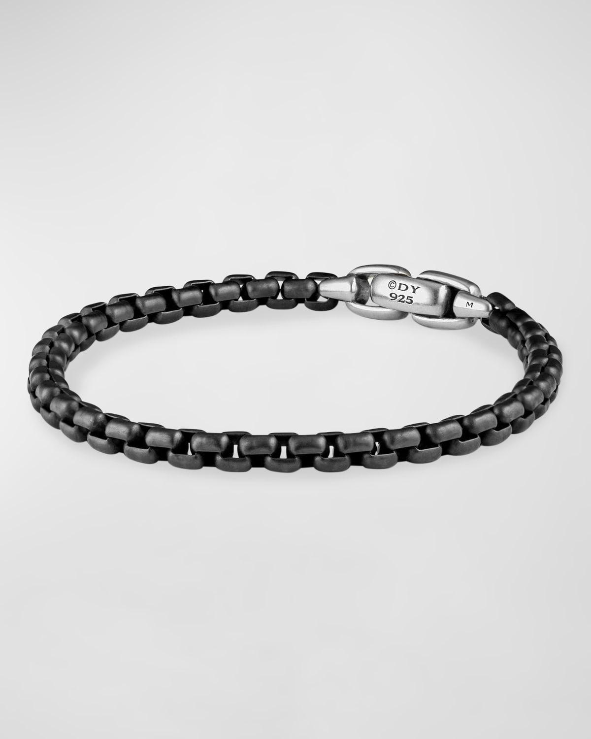 Mens Sterling Silver and Stainless Steel Box Chain Bracelet Product Image