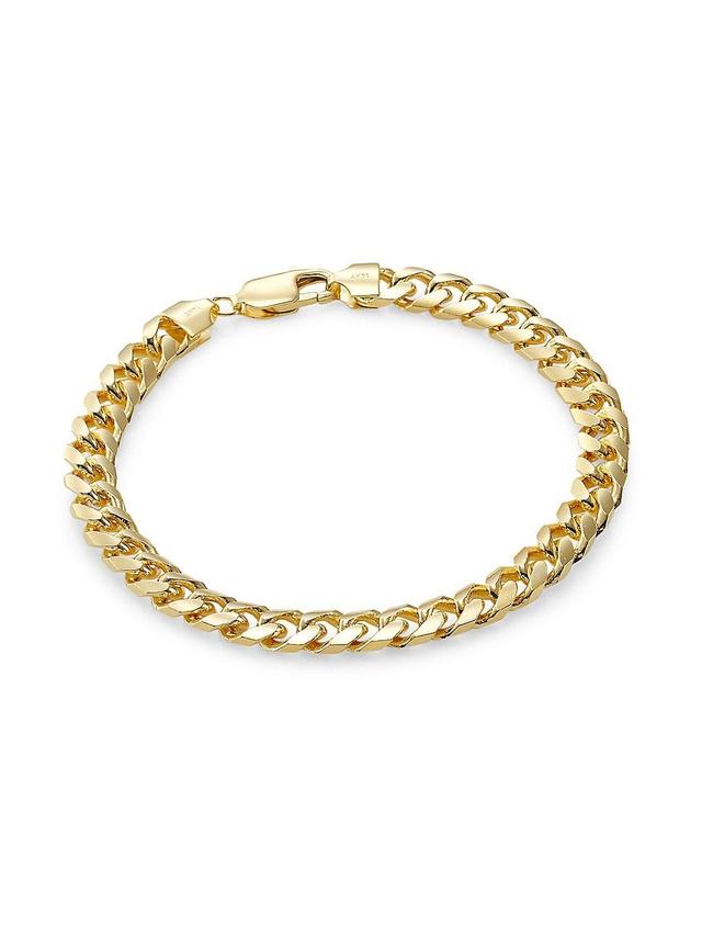 Mens Solid 14K Gold Miami Cuban Chain Bracelet Product Image