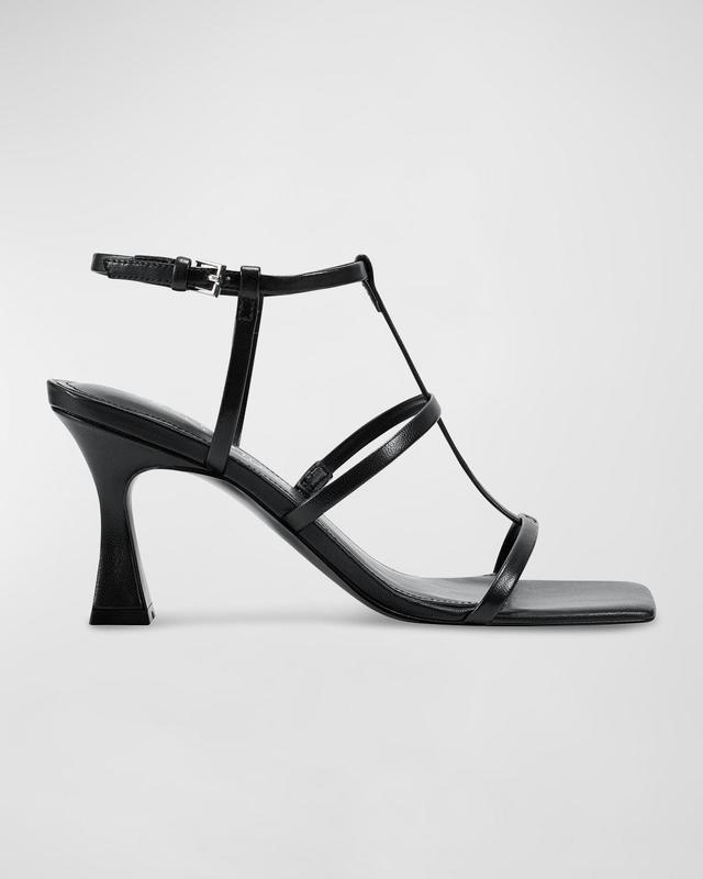 Leather T-Strap Slingback Sandals Product Image