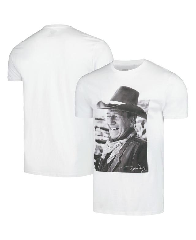 Mens White John Wayne Black Photo Graphic T-shirt - White Product Image