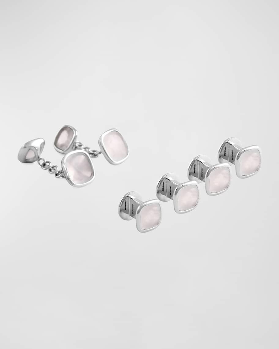 Men's Moonstone Cufflink Stud Set Product Image