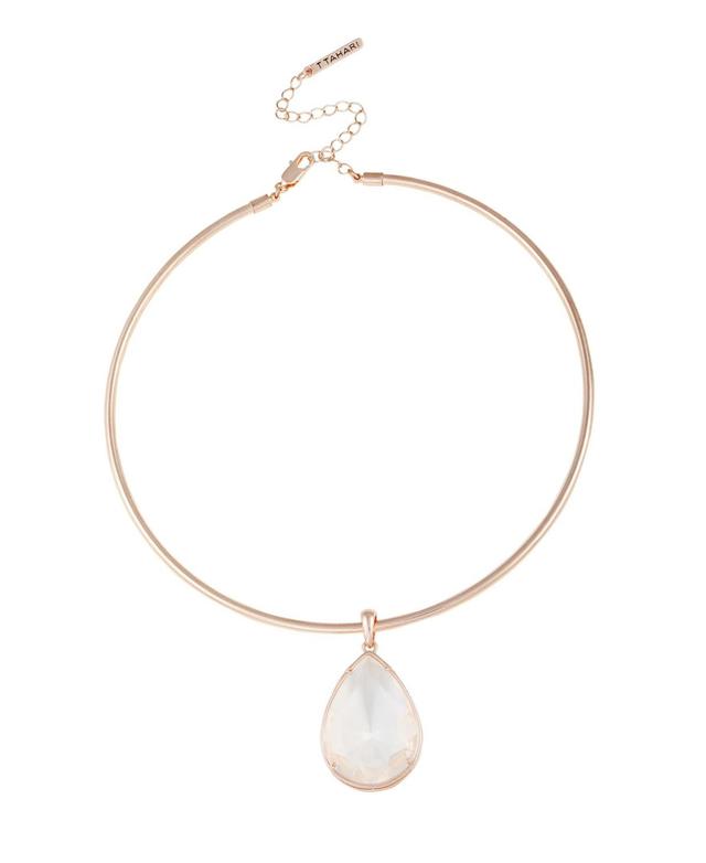 T Tahari Womens Crystal and Rose Gold-Tone Collar with Pendant Product Image