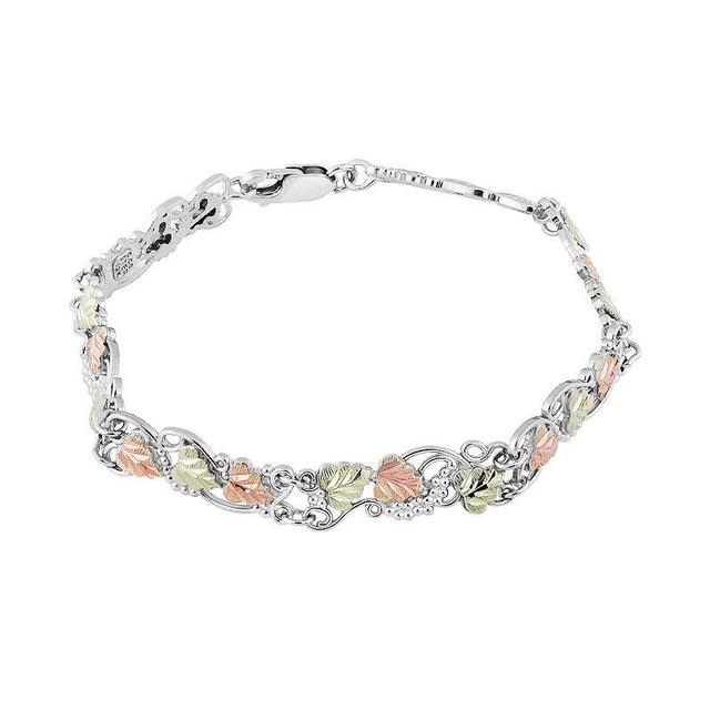 Black Hills Gold Tri-Tone Leaves & Vines Bracelet in Sterling Silver, Womens Product Image