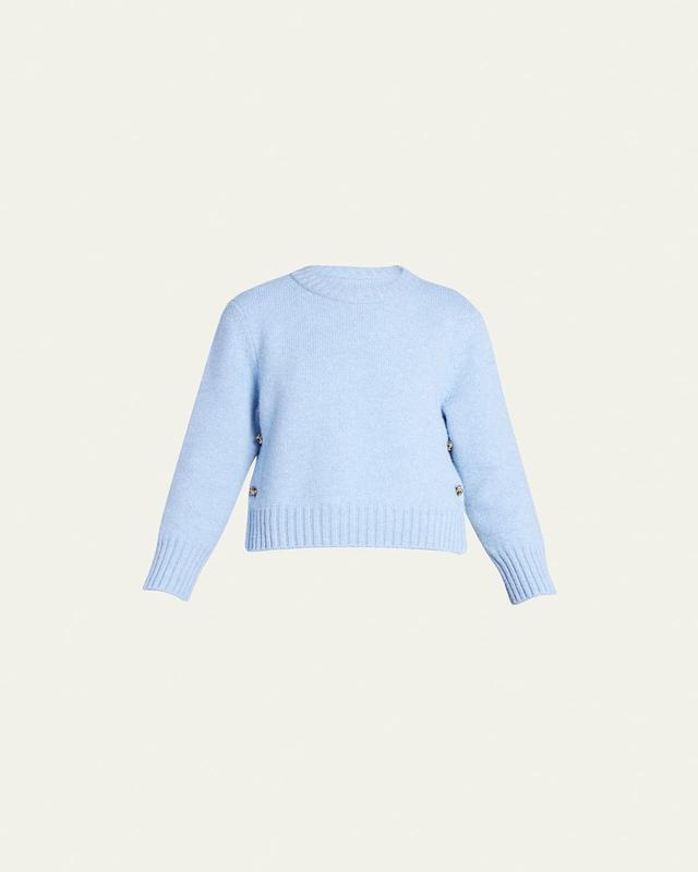 Felted Wool Knit Sweater with Side Buttons Product Image