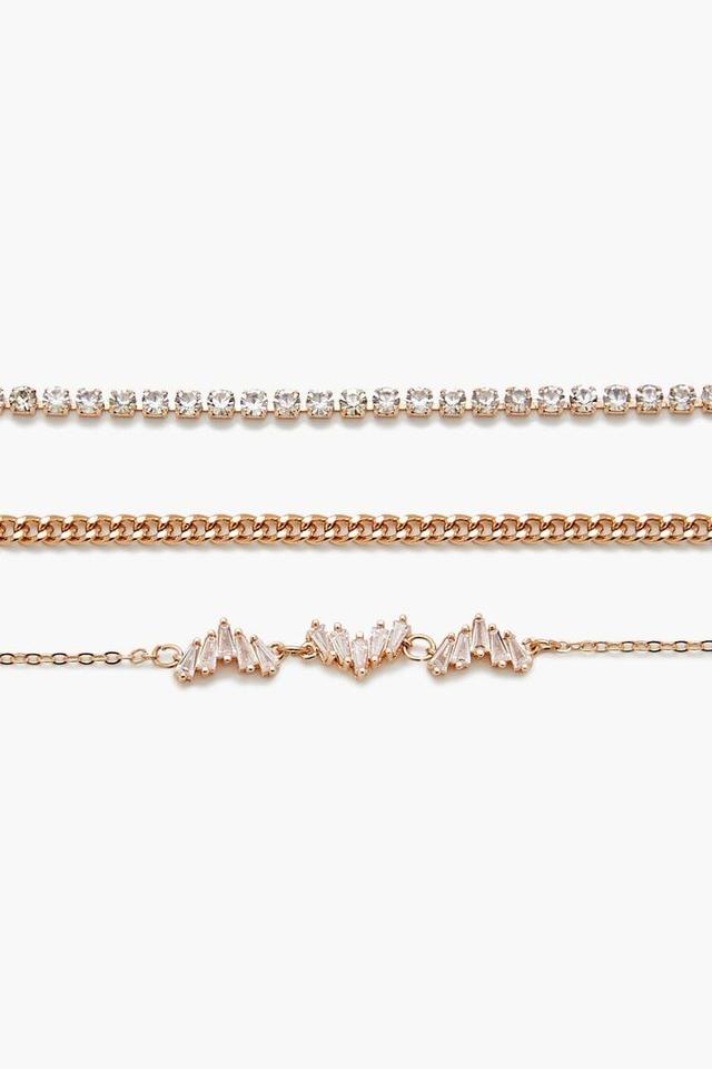 CZ Box Chain Bracelet Set | Forever 21 Product Image