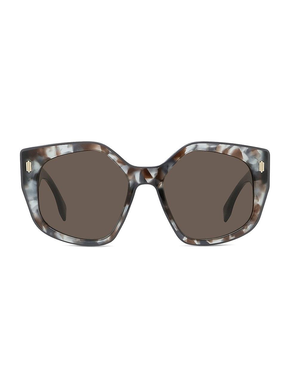 Oversized Logo Square Acetate & Metal Sunglasses Product Image