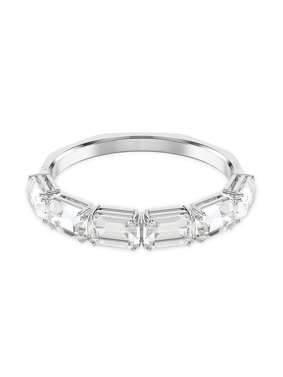 Womens Millenia Rhodium-Plated & Crystal Bangle Product Image