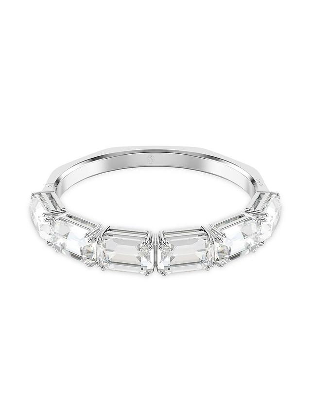 Womens Millenia Rhodium-Plated & Crystal Bangle Product Image