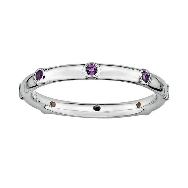 Stacks & Stones Sterling Silver Amethyst Stack Ring, Womens Product Image