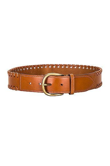 Women's Zaf Leather Belt - Brown - 85 cm - Moda Operandi Product Image