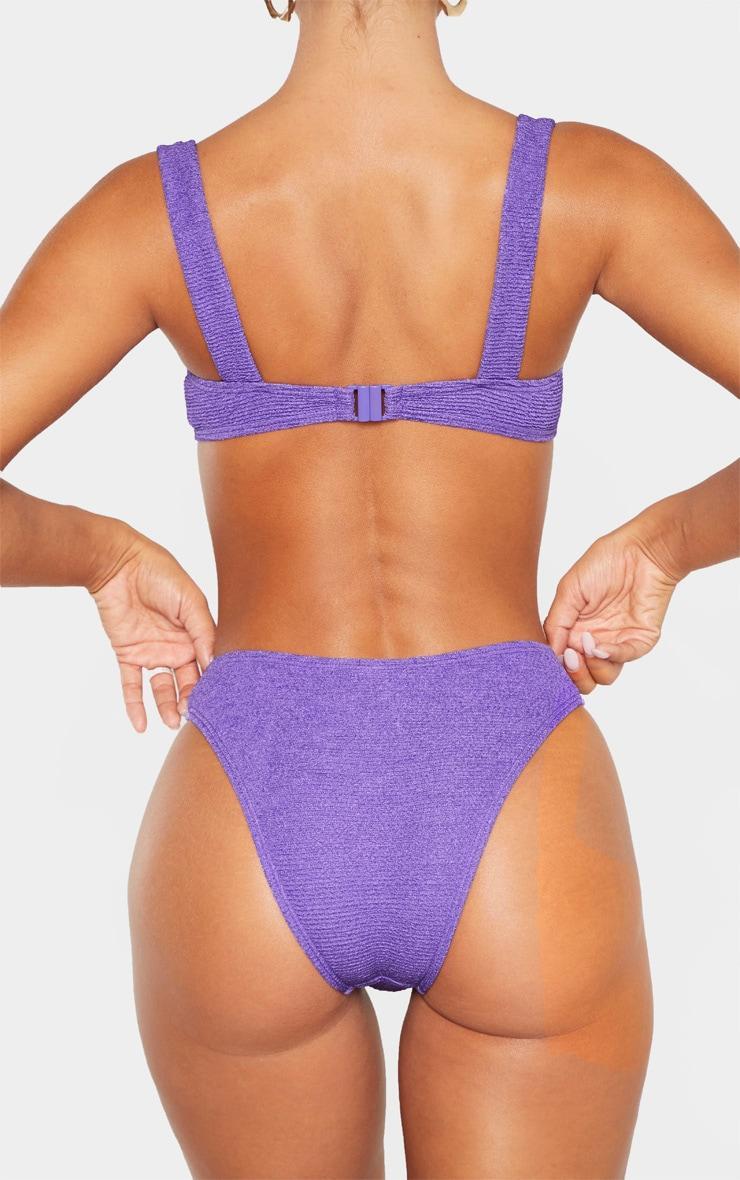 Purple Mini Crinkle Cheeky Bum Bikini Bottom Product Image