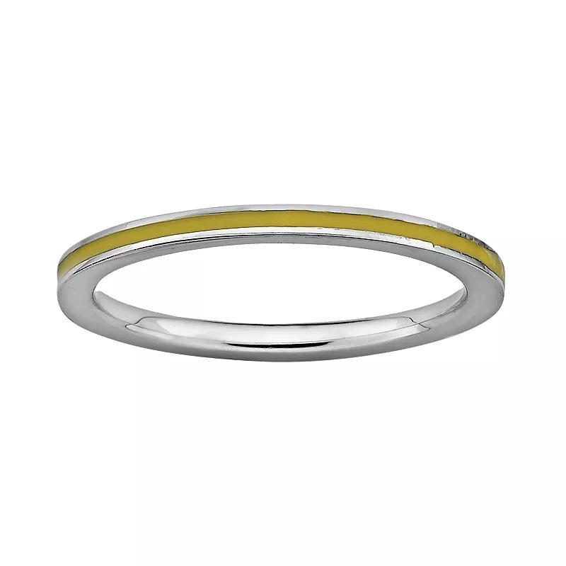 Stacks & Stones Sterling Silver Yellow Enamel Stack Ring, Womens Product Image