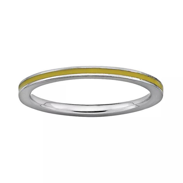 Stacks & Stones Sterling Silver Yellow Enamel Stack Ring, Womens Product Image