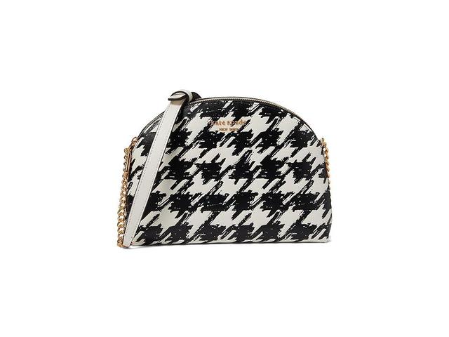 Womens Morgan Painterly Houndstooth Leather Crossbody Bag Product Image