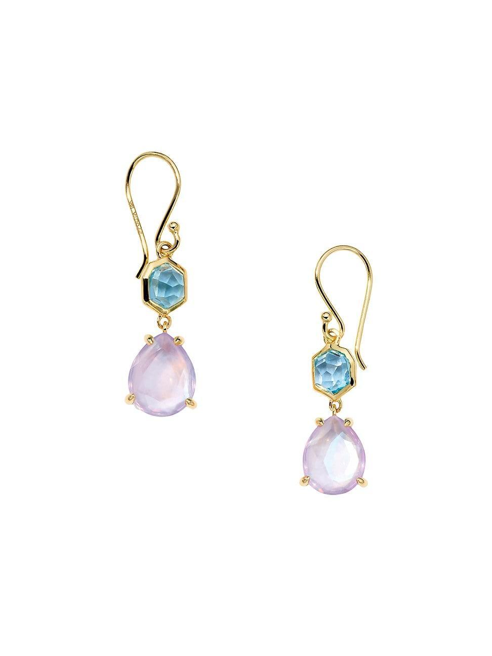 Womens Rock Candy 18K Yellow Gold & Multi-Gemstone Double-Drop Earrings Product Image