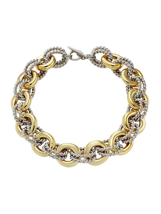 Womens Two-Tone Chain Necklace Product Image