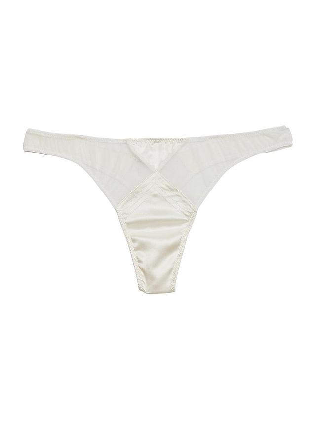 Womens Satin Top Stitch Thong Product Image