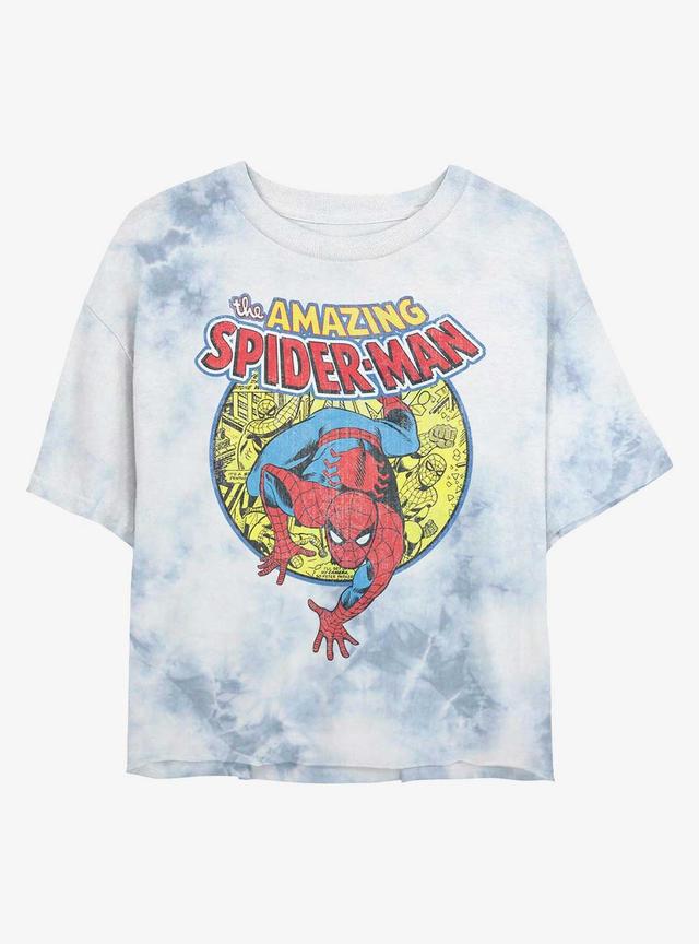 Marvel Spider-Man Urban Hero Tie-Dye Girls Crop T-Shirt Product Image