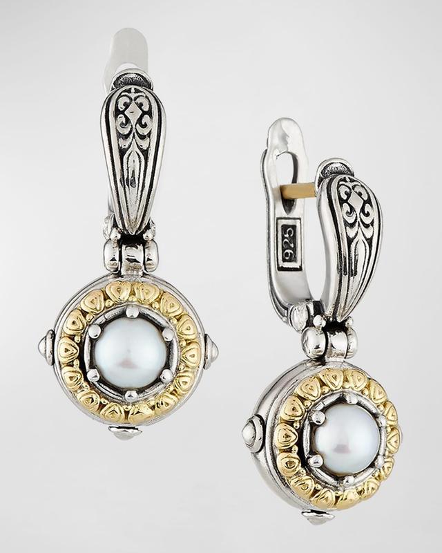 Konstantino Silver/Gold Pearl Drop Earrings Product Image