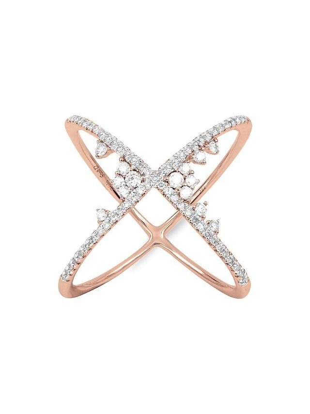 Womens Fairytale 18K White Gold & Diamond Crossed Ring Product Image