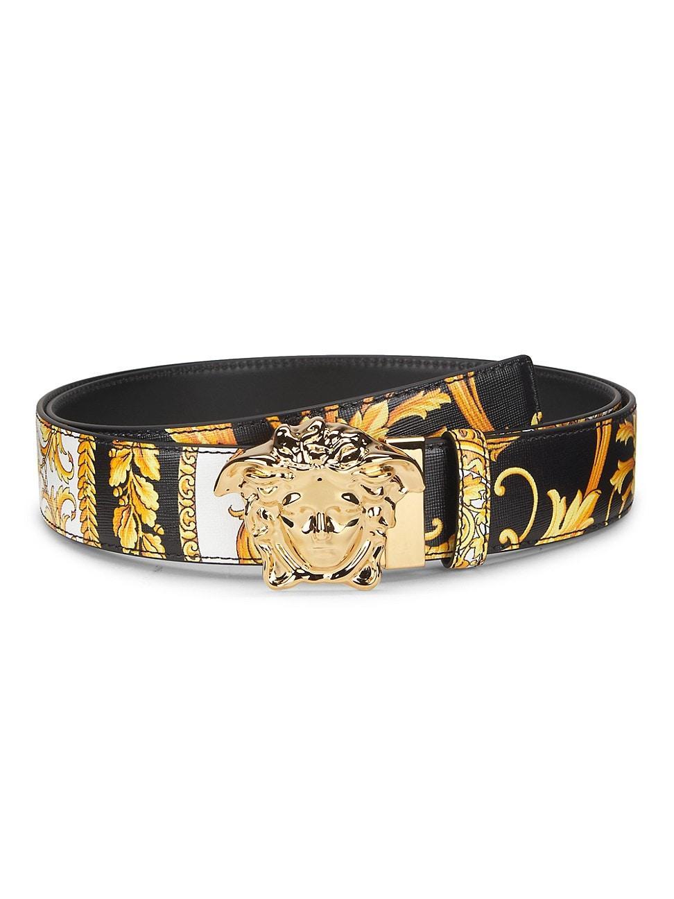 Mens Reversible Barocco Medusa Leather Belt Product Image