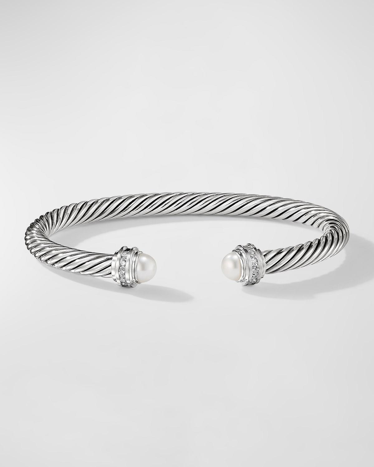 Womens Cable Classics Bracelet With Pearls & Diamonds Product Image